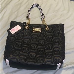 Betsey Johnson large skull tote